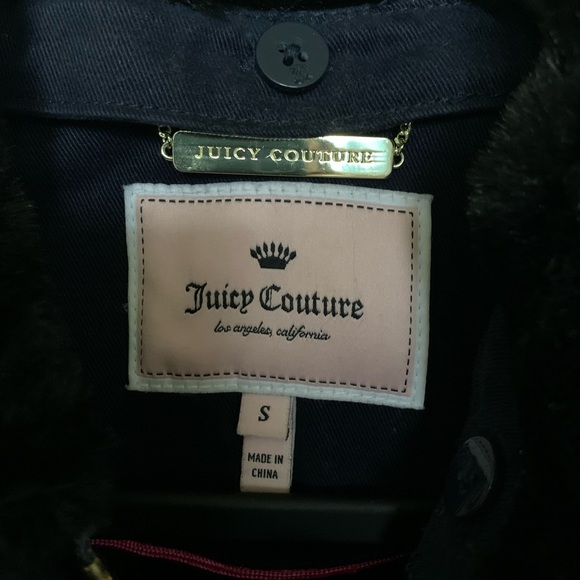 Juicy Couture Studded Dark Blue Down Jacket/Coat Y2K Edgy Elegant Luxury - Picture 11 of 14